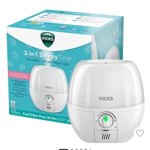 Vicks 3-in-1 SleepyTime Cool Mist Humidifier Diffuser Night-Light - White